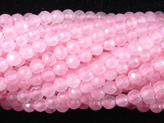 Rose Quartz, 4mm (4.5 mm) Faceted Round Beads-Gems: Round & Faceted-BeadBeyond