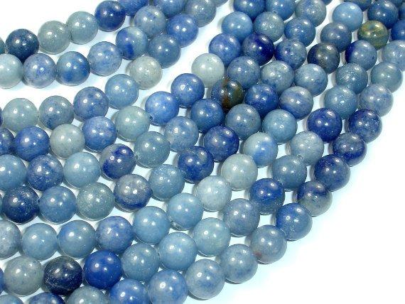 Blue Aventurine, 8mm (8.5 mm) Round Beads-Gems: Round & Faceted-BeadBeyond