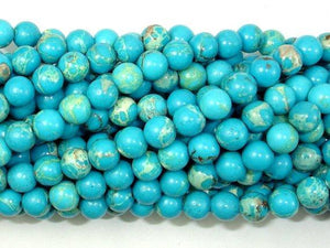 Blue Impression Jasper, 6mm(6.5mm) Round Beads-Gems: Round & Faceted-BeadBeyond