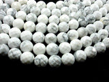 White Howlite, 10 mm Faceted Round Beads-Gems: Round & Faceted-BeadBeyond