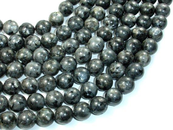 Black Labradorite Beads, 12mm Round Beads-Gems: Round & Faceted-BeadBeyond