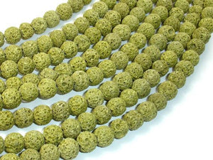 Peridot color Lava Beads, 8mm-Gems: Round & Faceted-BeadBeyond