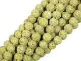 Peridot color Lava Beads, 8mm-Gems: Round & Faceted-BeadBeyond