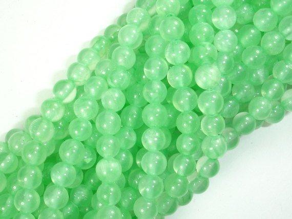 Dyed Jade, Light Green, 6mm Round Beads-Gems: Round & Faceted-BeadBeyond