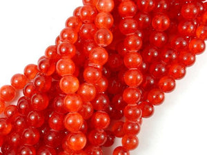 Dyed Jade, Orange Red, 8mm Round Beads-Gems: Round & Faceted-BeadBeyond