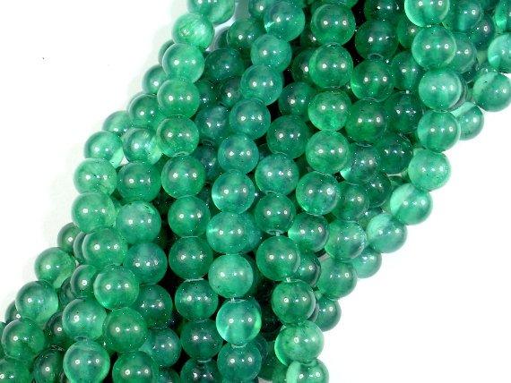 Dyed Jade- Green, 6mm Round Beads-Gems: Round & Faceted-BeadBeyond