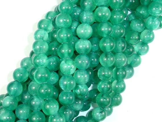 Dyed Jade- Green, 8mm Round Beads-Gems: Round & Faceted-BeadBeyond