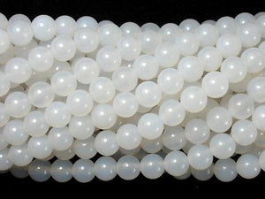 White Agate, 6mm (6.3 mm) Round Beads-Agate: Round & Faceted-BeadBeyond