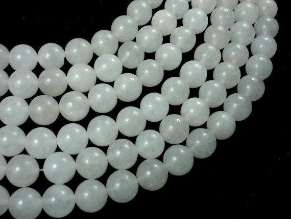White Jade, 12mm Round Beads-Gems: Round & Faceted-BeadBeyond