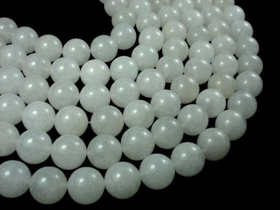 White Jade, 14mm Round Beads-Gems: Round & Faceted-BeadBeyond