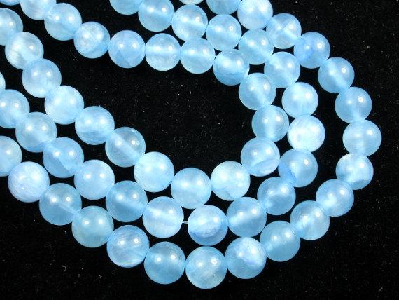 Dyed Jade, Light Blue, 10mm Round Beads-Gems: Round & Faceted-BeadBeyond