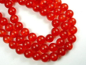 Dyed Jade-Orange Red, 10mm Round Beads-Gems: Round & Faceted-BeadBeyond