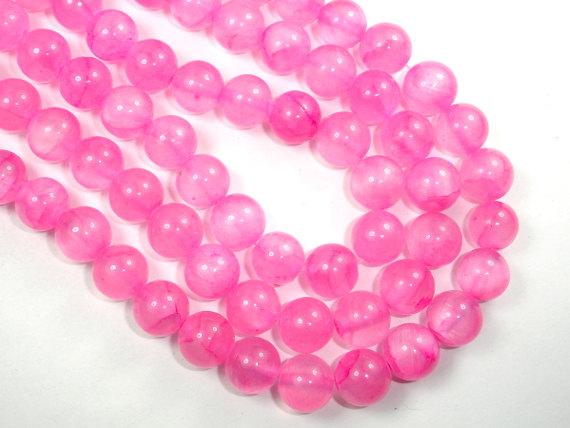 Dyed Jade, Pink, 10mm Round Beads-Gems: Round & Faceted-BeadBeyond