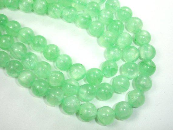 Dyed Jade, Light Green, 10mm Round Bead-Gems: Round & Faceted-BeadBeyond