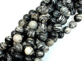 Black Line Jasper, Silk Stone, Spider Web Jasper, 12mm Round Beads-Gems: Round & Faceted-BeadBeyond