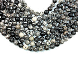 Black Line Jasper, Silk Stone, Spider Web Jasper, 12mm Round Beads-Gems: Round & Faceted-BeadBeyond