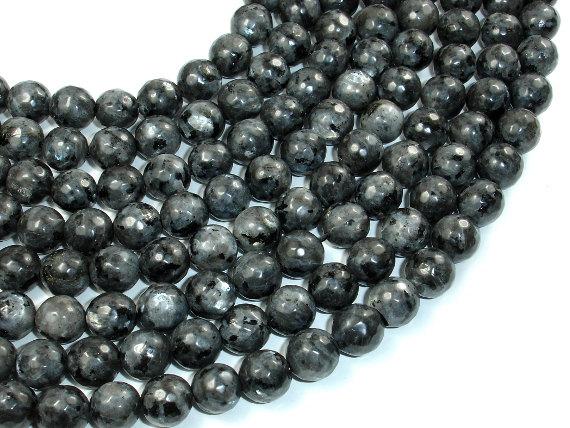 Black Labradorite Beads, Faceted Round, 10mm, 14.5 Inch-Gems: Round & Faceted-BeadBeyond