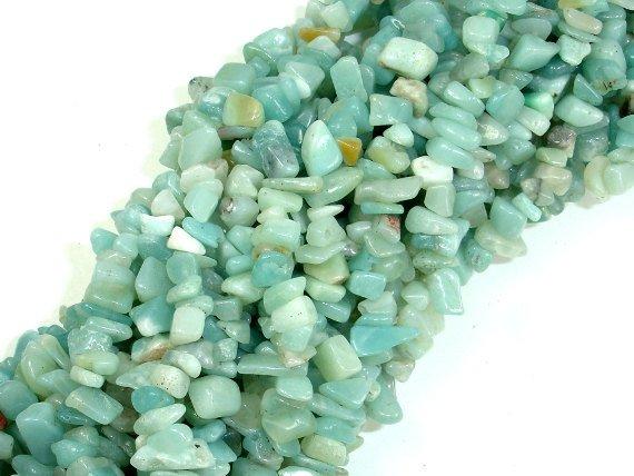 Amazonite Beads, 4mm - 9mm Chips Beads, 34 Inch, Long full strand-Gems: Nugget,Chips,Drop-BeadBeyond
