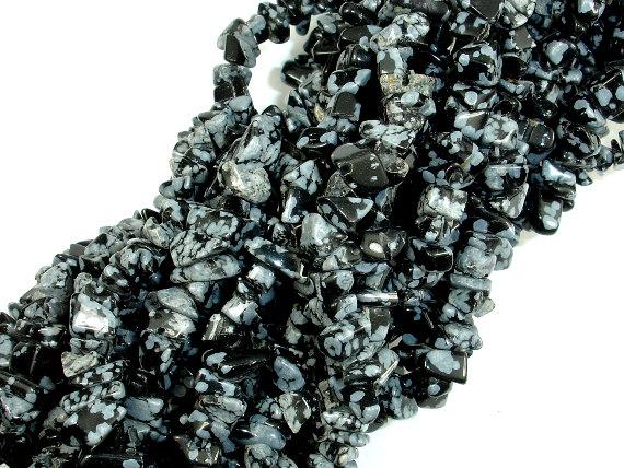 Snowflake Obsidian, 4-7mm Chips Beads-Gems: Nugget,Chips,Drop-BeadBeyond