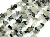 Black Rutilated Quartz, 4mm - 9mm Chips Beads, Long full strand-Gems: Nugget,Chips,Drop-BeadBeyond