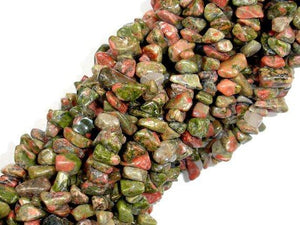 Unakite, 4-10mm Chips Beads, 35 Inch, Long full strand-Gems: Nugget,Chips,Drop-BeadBeyond