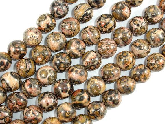 Leopard Skin Jasper, Round bead, 10mm-Gems: Round & Faceted-BeadBeyond