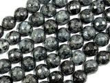 Black Labradorite, Larvikite, 12mm Faceted Round-Gems: Round & Faceted-BeadBeyond