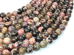 Rhodonite, 12mm Round Beads-Gems: Round & Faceted-BeadBeyond