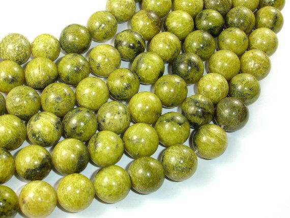 Yellow Turquoise Beads, 14mm Round Beads-Gems: Round & Faceted-BeadBeyond