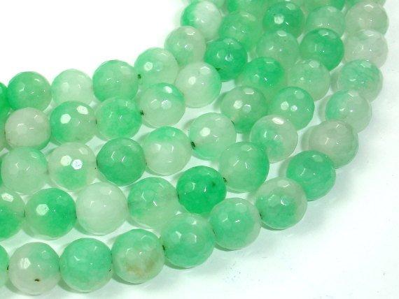 Dyed Jade Beads, Green, 10mm, Faceted Round-Gems: Round & Faceted-BeadBeyond