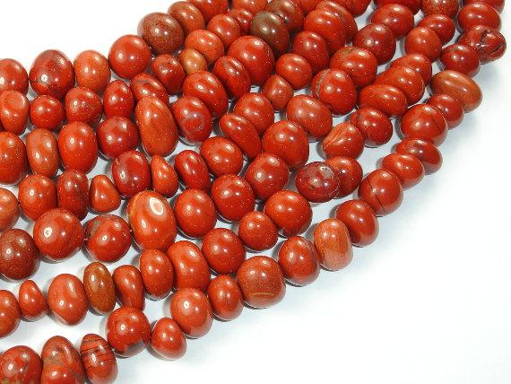 Red Jasper Beads, Pebble Nugget Beads-Gems: Nugget,Chips,Drop-BeadBeyond