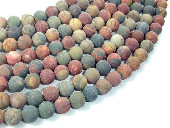 Matte Picasso Jasper Beads, 8mm, Round Beads-Gems: Round & Faceted-BeadBeyond
