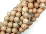 Druzy Agate Beads, Light Champagne Geode Beads, 10mm Round Beads-Agate: Round & Faceted-BeadBeyond