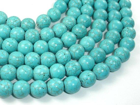 Howlite Turquoise Beads, 12mm Round Beads-Gems: Round & Faceted-BeadBeyond