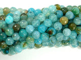 Light Blue Dragon Vein Agate Beads, 8mm Faceted Round-Agate: Round & Faceted-BeadBeyond