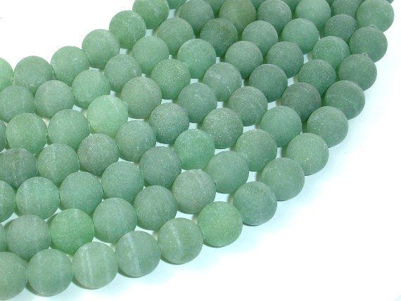 Matte Green Aventurine Beads, 10mm Round Beads-Gems: Round & Faceted-BeadBeyond