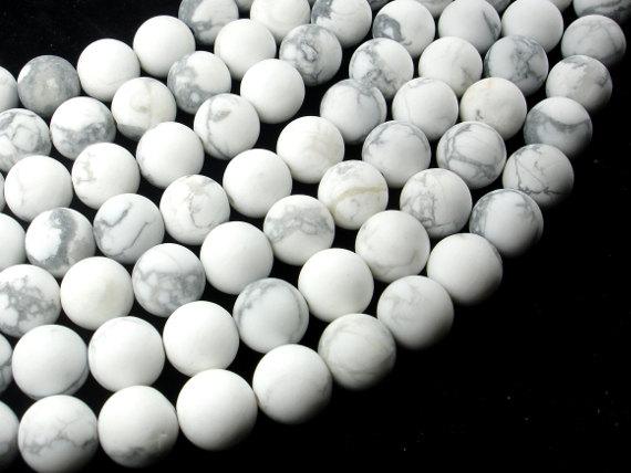 Matte White Howlite, 10mm Round Beads-Gems: Round & Faceted-BeadBeyond