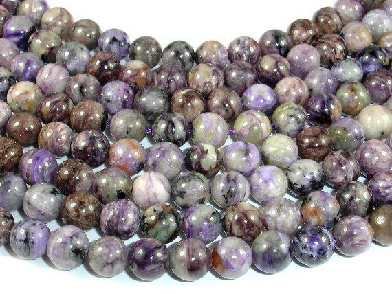 Genuine Charoite, 8mm Round Beads-Gems: Round & Faceted-BeadBeyond