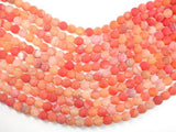 Frosted Matte Agate Beads, Orange, 10mm Round Beads-Agate: Round & Faceted-BeadBeyond