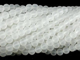 Matte Clear Quartz Beads, 6mm, Round Beads-Gems: Round & Faceted-BeadBeyond