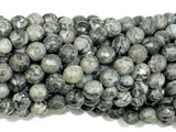 Gray Picture Jasper Beads, 6mm Faceted Round Beads-Gems: Round & Faceted-BeadBeyond