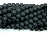 Matte Black Stone, 8mm Round Beads-Gems: Round & Faceted-BeadBeyond