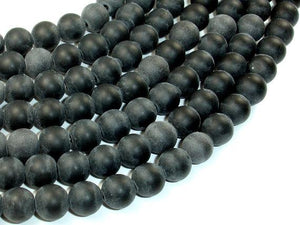 Matte Black Stone, 10mm Round Beads-Gems: Round & Faceted-BeadBeyond