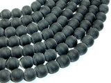 Matte Black Stone, 12mm Round Beads-Gems: Round & Faceted-BeadBeyond