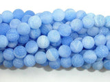 Frosted Matte Agate - Blue, 8mm Round Beads-Agate: Round & Faceted-BeadBeyond