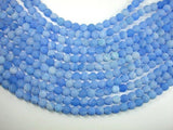 Frosted Matte Agate - Blue, 8mm Round Beads-Agate: Round & Faceted-BeadBeyond